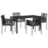 vidaXL Conjunto de Jantar para Jardim 5 unid. Preto Rattan de PE