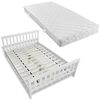 vidaXL Cama com colch&atilde;o 140x200 cm madeira de pinho maci&ccedil;a