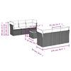 vidaXL 7 pcs conjunto de sof&aacute;s p/ jardim c/ almofad&otilde;es vime PE preto