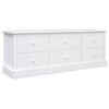 vidaXL M&oacute;vel de TV 108x30x40 cm madeira de paulownia maci&ccedil;a branco