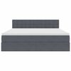 vidaXL Cama com arruma&ccedil;&atilde;o e LED Cinza Escuro 180 x 200 cm Veludo