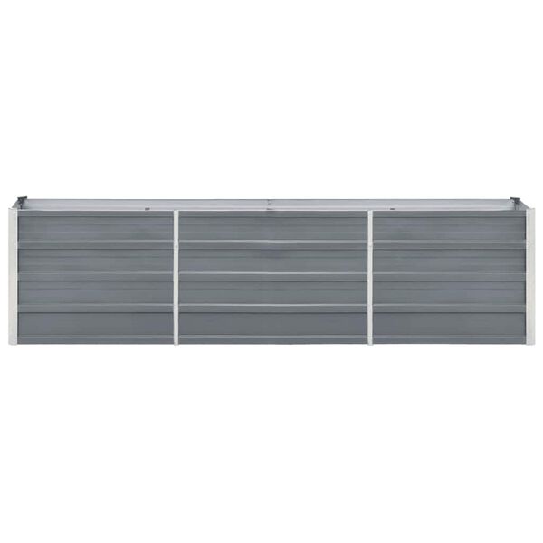 vidaXL Canteiro elevado de jardim a&ccedil;o galvanizado 240x40x45cm cinzento