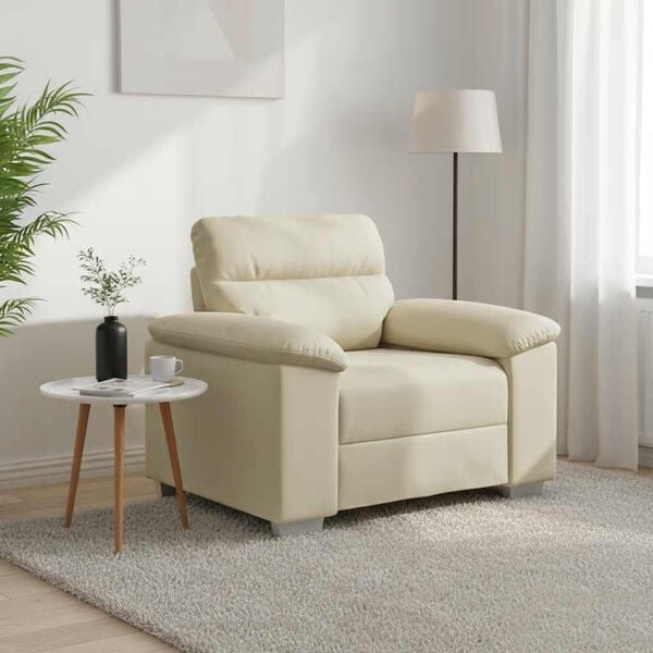 vidaXL Poltrona 100x81x84 cm couro artificial creme