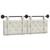 vidaXL Cabeceira Suspensa Creme 130 x 55 x 5 cm Veludo