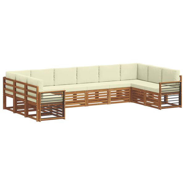 vidaXL Conjunto de Sof&aacute; Sectional com almofada 10 pcs Natural e Creme