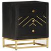 vidaXL Mesa de cabeceira 40x30x50 cm mangueira maci&ccedil;a preto e dourado