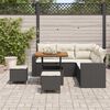 vidaXL Conjunto de Sof&aacute; de Jardim 8 pcs Preto vime PE