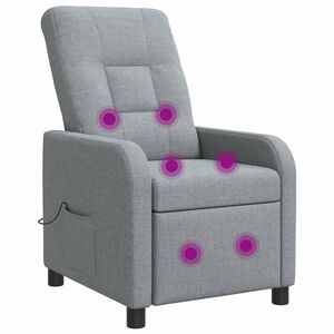 vidaXL Recliner de Massagem Cinzento-claro Tecido
