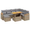 vidaXL 8 pcs conjunto de sof&aacute;s p/ jardim com almofad&otilde;es vime PE bege