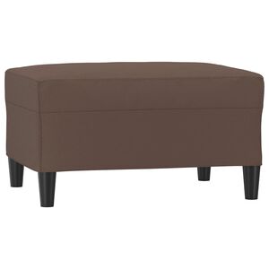 vidaXL Apoio de p&eacute;s 70x55x41 cm couro artificial castanho