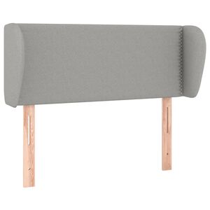 vidaXL Cabeceira de cama c/ abas tecido 83x23x78/88 cm cinzento-claro