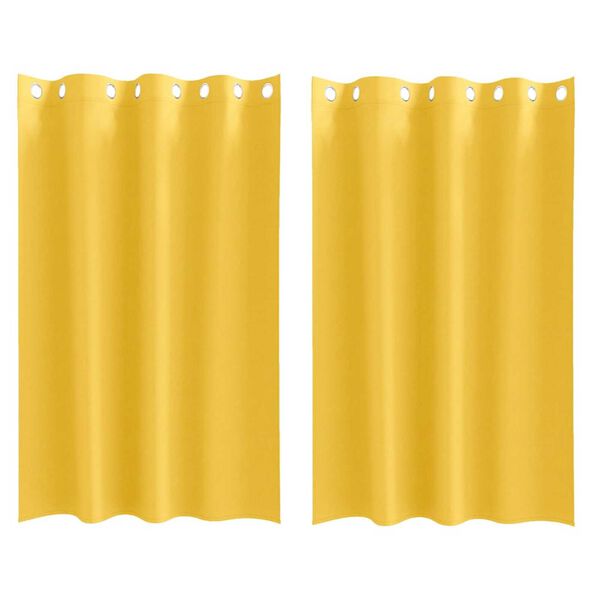 vidaXL Cortinas Blackout com Argolas 2 pcs Amarelo Mostarda