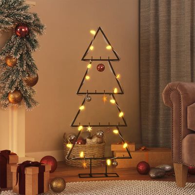 vidaXL Árvore de Natal para decoração 125 cm metal preto