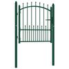 vidaXL Port&atilde;o de cerca EMMEN com pontas de a&ccedil;o 104x97 cm verde
