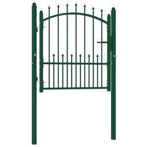 vidaXL Port&atilde;o de cerca EMMEN com pontas de a&ccedil;o 104x97 cm verde