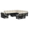 vidaXL Conjunto de Sof&aacute; de Jardim 14 unid. Preto e Branco Creme