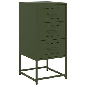 vidaXL Mesa de cabeceira 36x39x78 cm a&ccedil;o verde-azeitona
