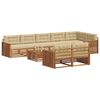 vidaXL Conjunto de Sof&aacute;s para Exterior 9 pcs Natural e Bege