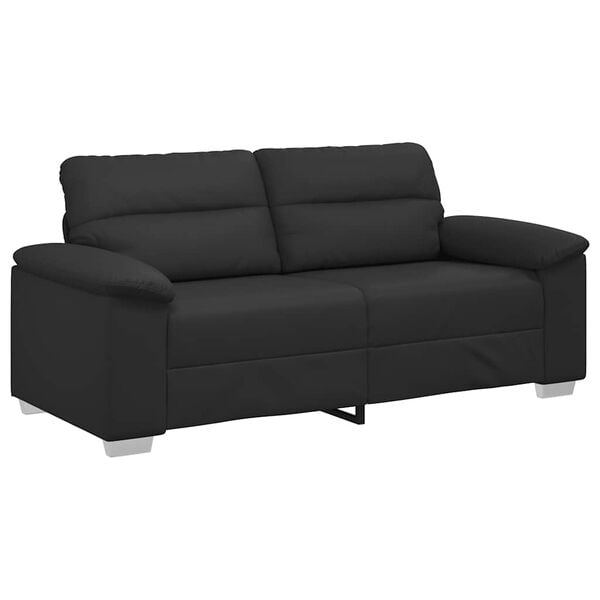 vidaXL Sof&aacute; de 2 lugares preto 180x81x84 cm couro sint&eacute;tico