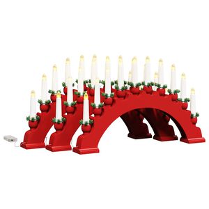 vidaXL Arco de Velas de Natal com 10 Velas LED 3 unid. Vermelho LEDs