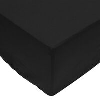 vidaXL Lençóis ajustáveis 2 pcs 180x200 cm algodão preto
