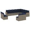 vidaXL Conjunto de sof&aacute; de jardim com 12 pe&ccedil;as e almofadas em rattan sint&eacute;tico cinza