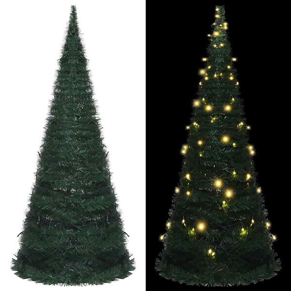 vidaXL &Aacute;rvore Natal pop-up artificial pr&eacute;-iluminada 150 cm verde
