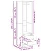 vidaXL Roupeiro com gavetas 50x50x200 cm derivados de madeira branco