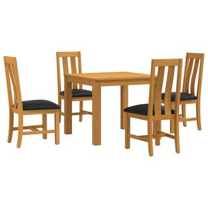vidaXL Conjunto de sala de jantar 5 unid. Preto