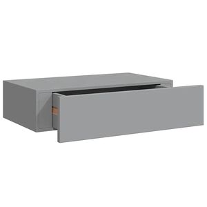 vidaXL Prateleira de parede com gaveta MDF 40x23,5x10 cm cinzento