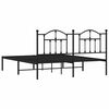 vidaXL Estrutura de cama com cabeceira 160x200 cm metal preto
