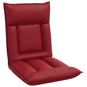 vidaXL Cadeira de ch&atilde;o ajust&aacute;vel Vinho Vermelho Couro Sint&eacute;tico