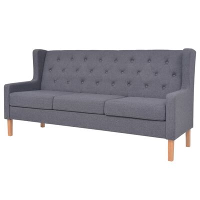vidaXL Conjunto de sofás 2 pcs tecido cinzento