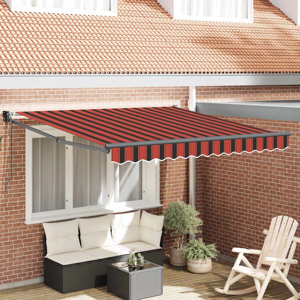 vidaXL Toldo Vermelho e Preto 350 x 250 x 165 cm Poli&eacute;ster
