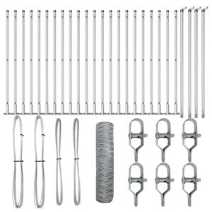 vidaXL Poste de Cerca Prateado