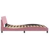vidaXL Estrutura de cama com cabeceira Dover 120x200 cm veludo rosa