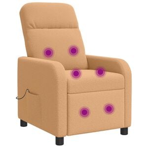 vidaXL Recliner de Massagem Bege Boucl&eacute;