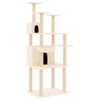 vidaXL &Aacute;rvore para gatos c/ postes arranhadores sisal 166 cm cor creme