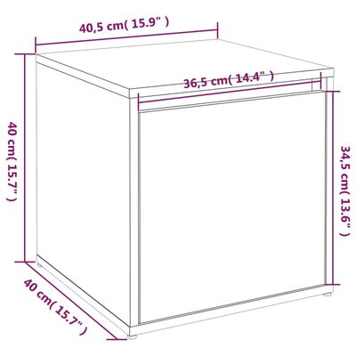 vidaXL Caixa com gaveta 40,5x40x40 cm derivados de madeira branco