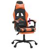 vidaXL Cadeira gaming c/ apoio p/ p&eacute;s couro artificial preto e laranja