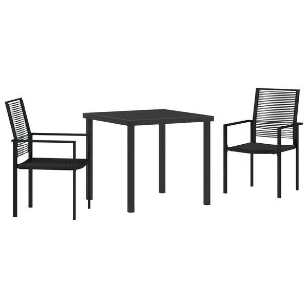 vidaXL Conjunto de Jantar para Jardim 5 pcs Preto Rattan de PVC
