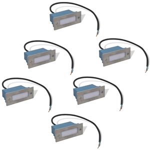 vidaXL Luzes LED embutidas para escadas 6 p&ccedil;s 44x111x56 mm