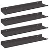 vidaXL Prateleira Flutuante 4 pcs Preto 40 x 9 x 2,5 cm A&ccedil;o