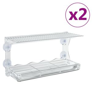 VidaXL Alimentadores de p&aacute;ssaros para janela 2 pcs 30x12x15cm acr&iacute;lico