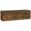 vidaXL M&oacute;veis TV parede 2pcs 100x30x30cm derivados madeira cor fumado