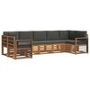 vidaXL Conjunto de Sof&aacute;s para Exterior 7 unid. Natural e Antracite