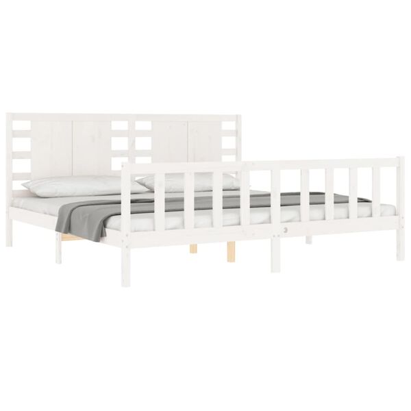 vidaXL Cama sem colchão 200x200 cm madeira de pinho maciça branco