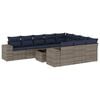 vidaXL Conjunto de sof&aacute; de jardim com 11 pe&ccedil;as e almofadas em rattan sint&eacute;tico cinza