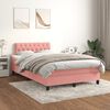 vidaXL Cama boxspring com colch&atilde;o 120x190 cm veludo rosa