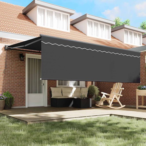 vidaXL Toldo Retr&aacute;til Antracite 450 &times; 300 cm Poli&eacute;ster e Alum&iacute;nio